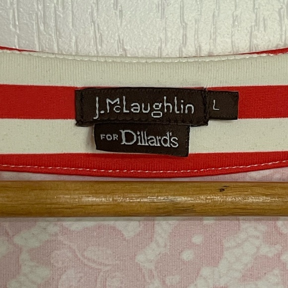 J Mclaughlin Blythe Catalina Cloth Faux Wrap Dress Preppy 3/4 Sleeve Floral Lrg - Picture 4 of 7